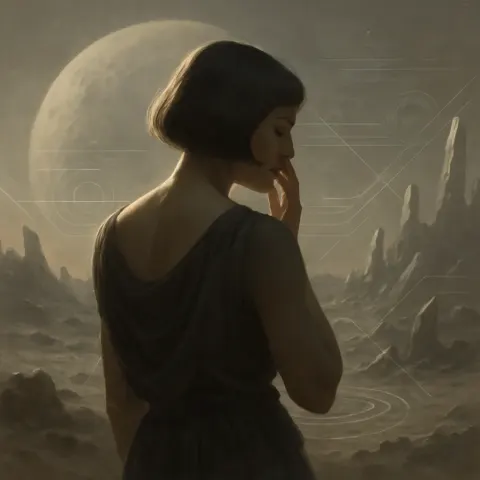 Woman Exuding Historical or Mythological Significance Maintains