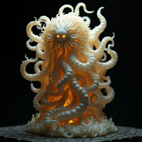 Medusa Sculpted in Translucent Art Nouveau Wax
