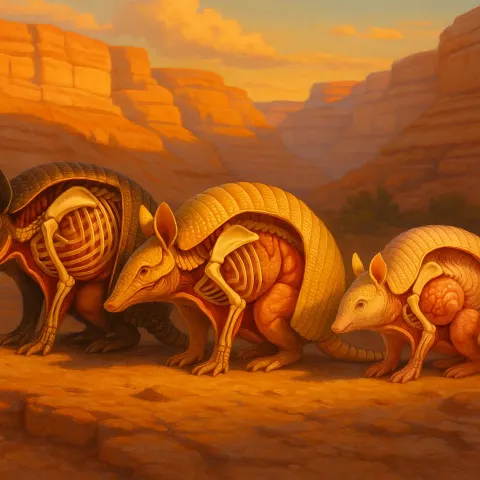 Diverse Armadillo Trio in Profile