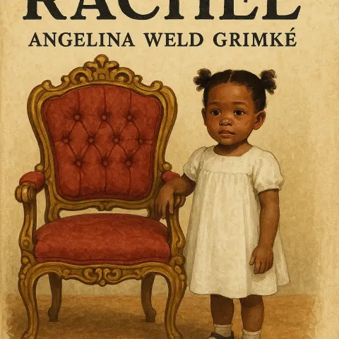 Young Child in a White Dress Stands Next