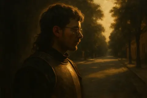 Artist in Profile with Mullet