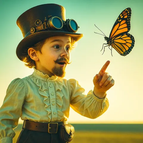 Steampunk Victorian-era Child Tycoon