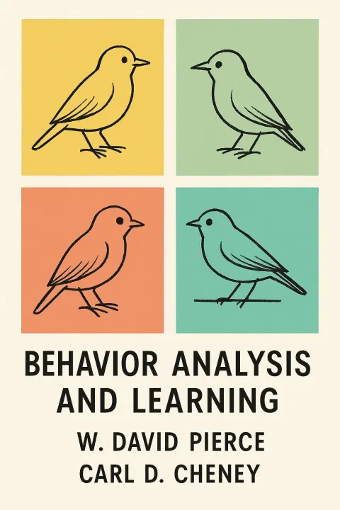 Minimalistic Book Cover for "Behavior Analysis and Learning" Featuring Four