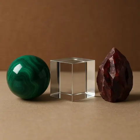 Gleaming Emerald Sphere Stood to One Side of the Smooth
