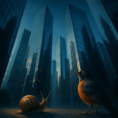 POV: A Snail and Robin Observe Gleaming