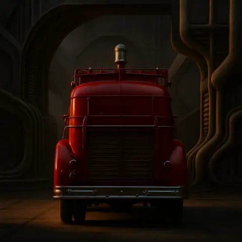 Single Classic Fire Engine Red Fire Engine