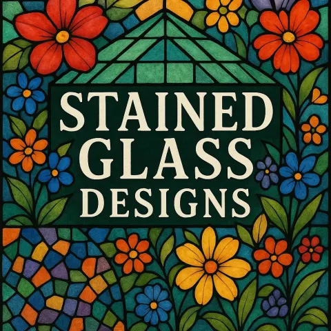 Book Cover Featuring Stained Glass Designs