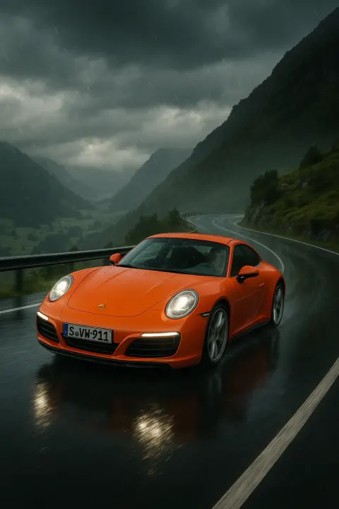 Amidst a Winding Mountain Road