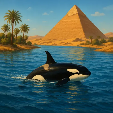 Elegant Orca Whale Glides Effortlessly