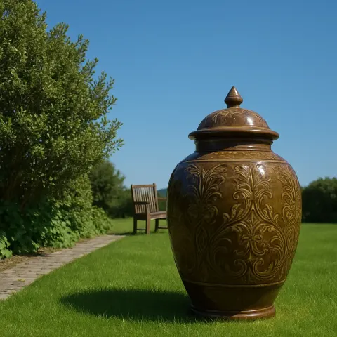 Elegant Ceramic Jar with Intricate Carvings