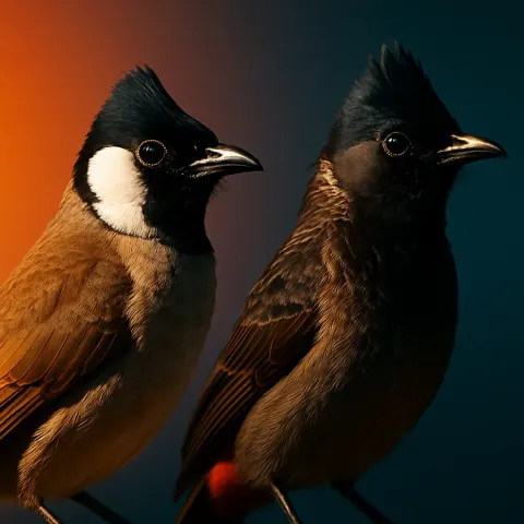 Two Diverse Bulbuls
