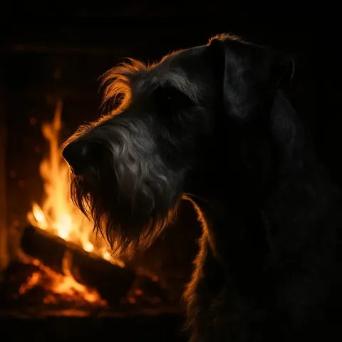 Sharply Trimmed Sealyham Terrier's Head in Profile