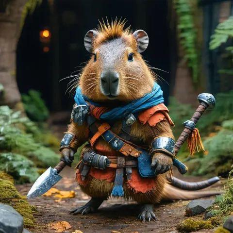 Capybara Barbarian Roams a Dystopian Clay World