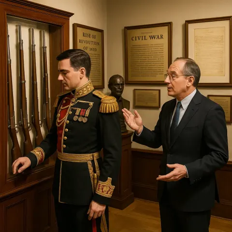 Inside a Room Adorned with Artifacts and Plaques That Recount