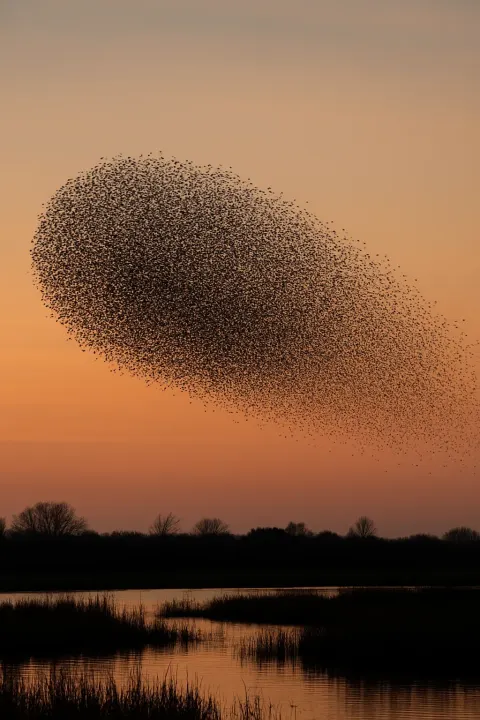 Massive Murmuration of Starlings
