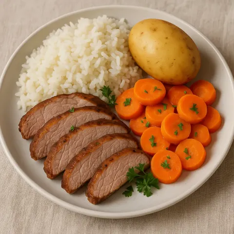 Plate of Food with Rice