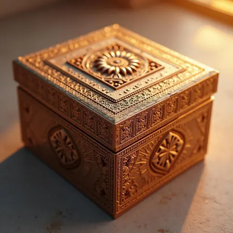 Geometric 3D Box in Golden Hour Precision