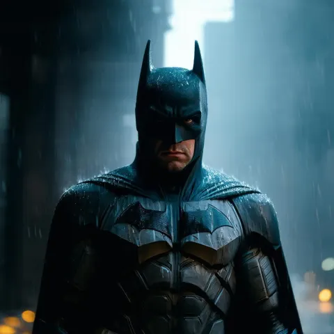 Batman Facing the Camera in Film Grain