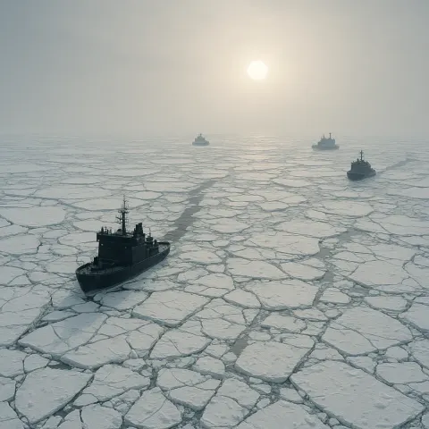 Several Icebreaker Ships