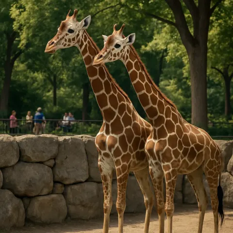 Two Giraffes Standing