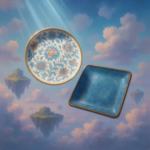 Against a Dreamscape of Floating Islands Suspended in a Pastel