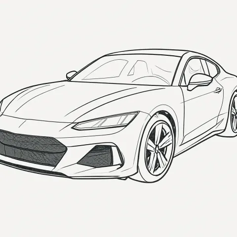 Outlined Drawing of a Sleek