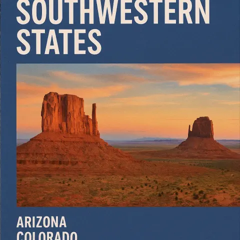 AAA Map Cover for Southwestern States Featuring a Scenic Landscape