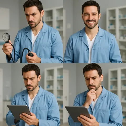 Sequence of Visuals Depicting a Male Nurse in Diverse Professional