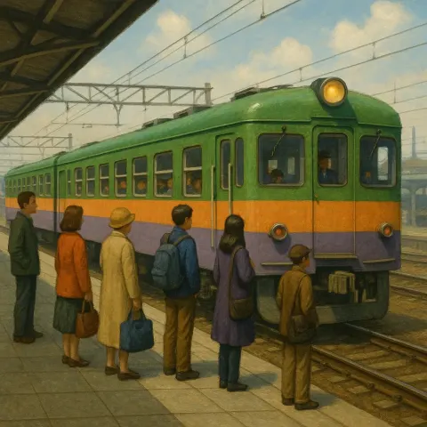 Several Passengers Are Waiting on the Platform at the Station