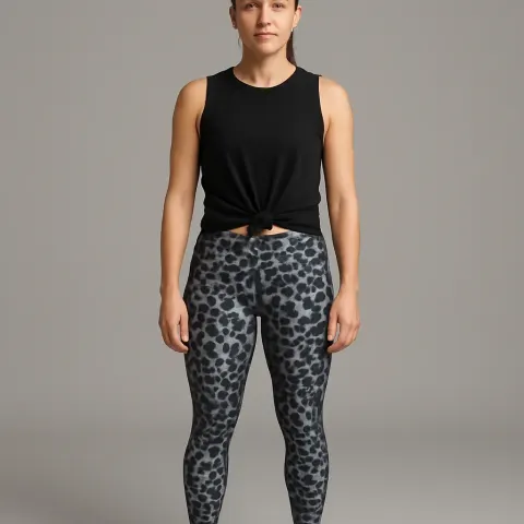 Person Is Standing Wearing a Sleeveless Black Top