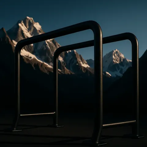 Single Set of Sleek Matte Black Parallel Bars