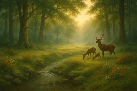 Paint a Peaceful Forest Clearing Bathed