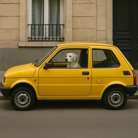 Small Yellow Car Parked on the Street