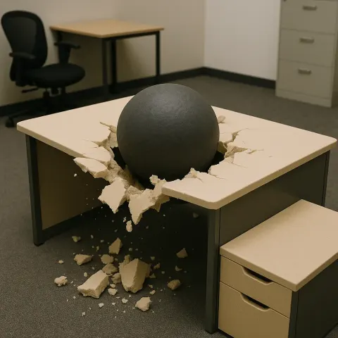 Dense Ball Broke Apart the Desk