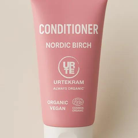 Pink Tube Labeled "Conditioner Nordic Birch" by Urtekram