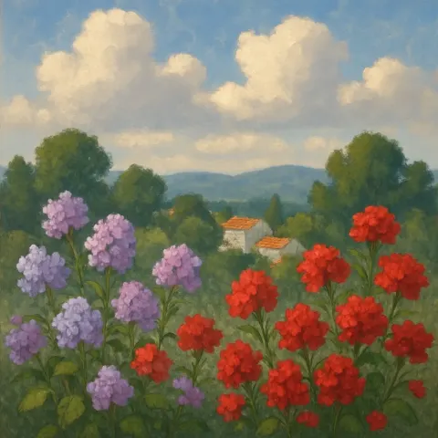 Vibrant Assortment of Flowers Blooms Gracefully