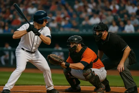 Baseball Game Scene with a Batter