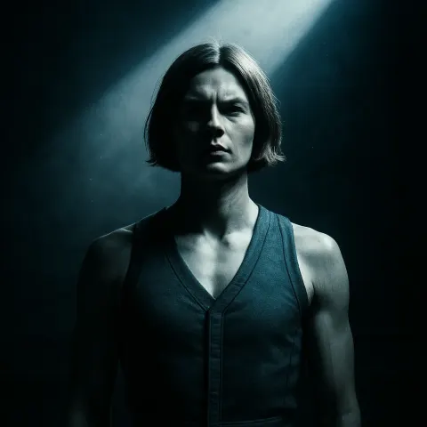 Androgynous Individual with a Chin-length Bob Cut and Resolute