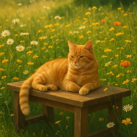 Sunlit Meadow Filled with Wildflowers Serves as the Backdrop