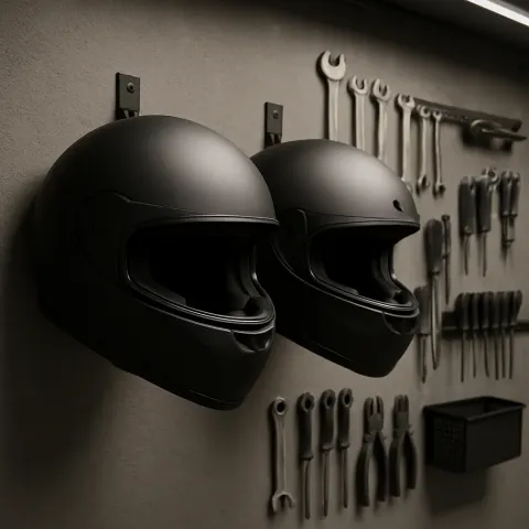 Mounted Securely on a Gray Wall Adorned with Various Tools