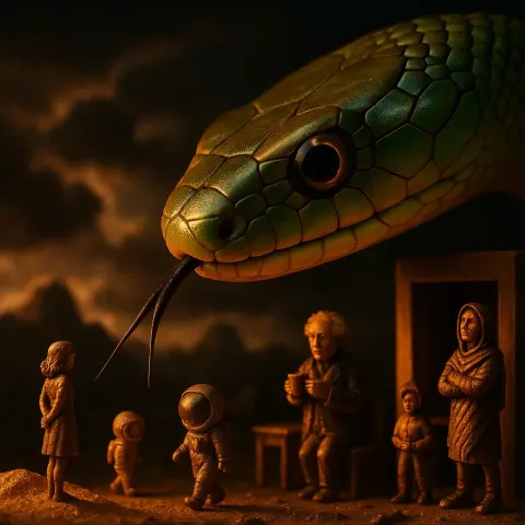 Green Mamba’s Colossal Iridescent Scaled Head