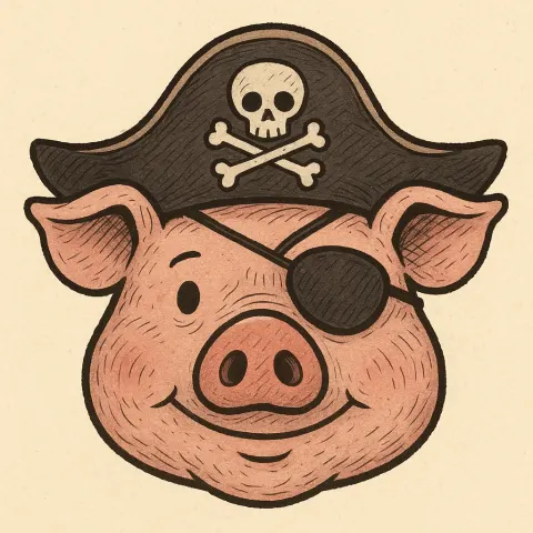 Pig's Head Adorned with a Pirate Hat