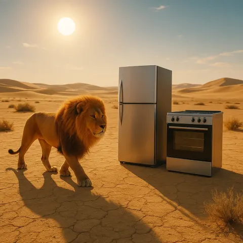 Amidst the Vast Expanse of a Desert Plain