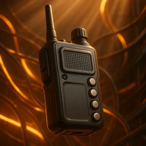 Compact Handheld Radio with Metallic Buttons