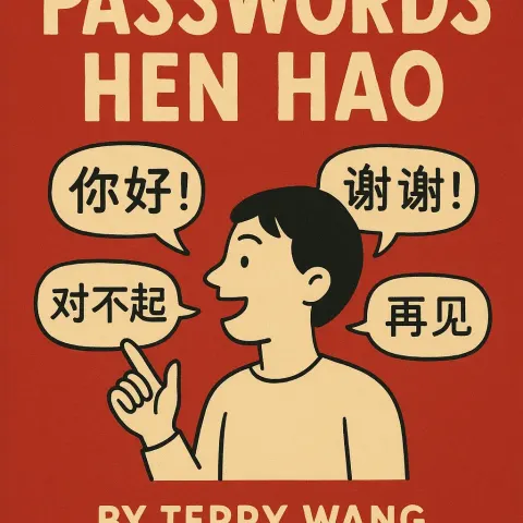 Red Cover Featuring the Title "Passwords Hen Hao,"