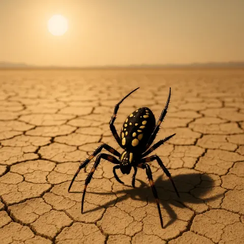Amidst the Cracked Earth of a Dry Lake