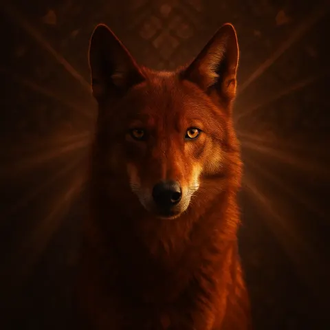 Single Red Wolf—defined by its Cinnamon-red Coat