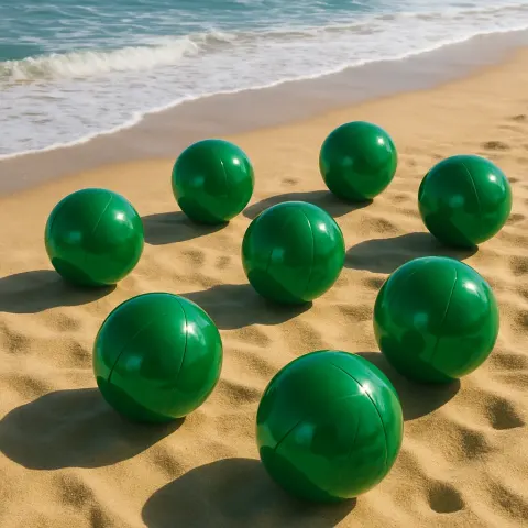 Eight Shiny Beach Balls