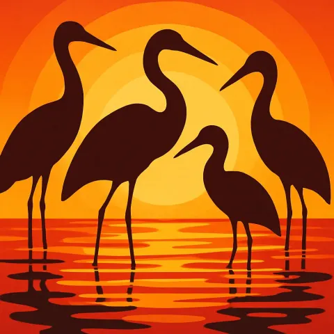 Three Diverse Cranes