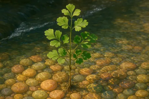Vibrant Aquatic Plant with Finely Divided